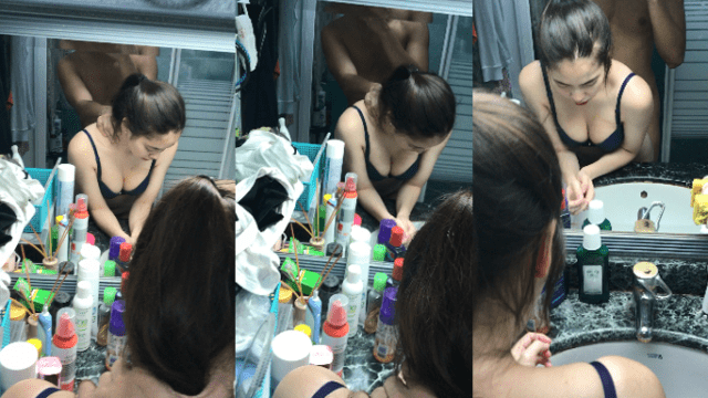 Doggy em trước gương trong nhà vệ sinh - heovl.fr